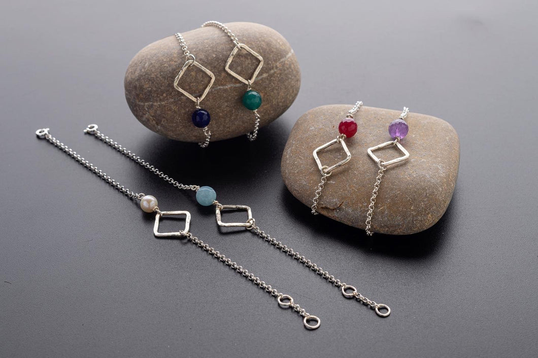 BRACCIALE morbido QUADRATO e PIETRA